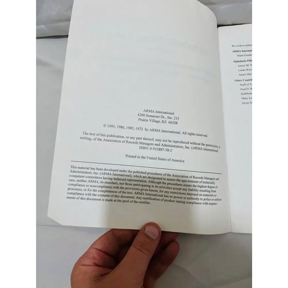Alphabetic Filing Rules Second Edition by ARMA International Vintage 1997